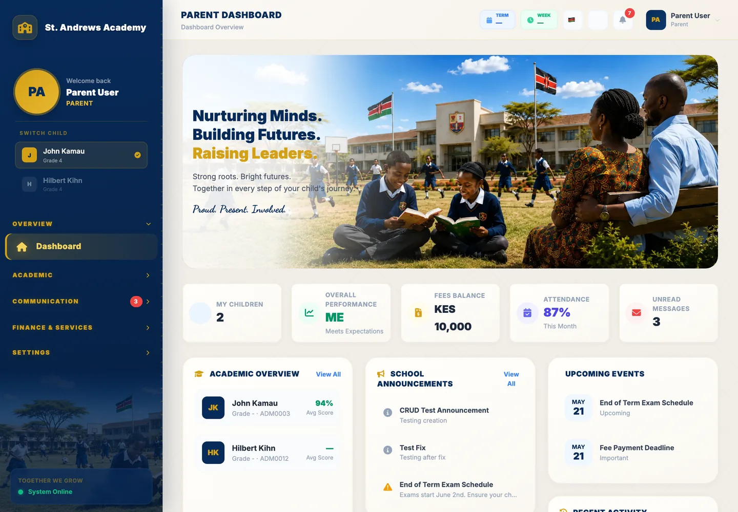ROAN Parent dashboard