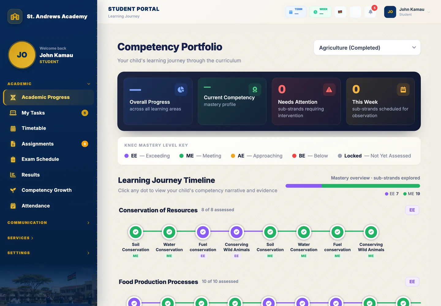 ROAN Student portal